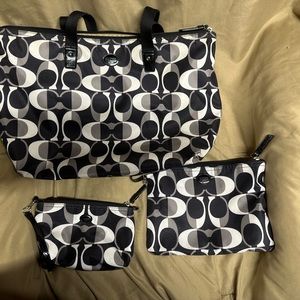 Coach 3 pc travel bags